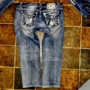 Miss Me Jeans Plus Size 34 Mid Rise Easy Crop NWOT